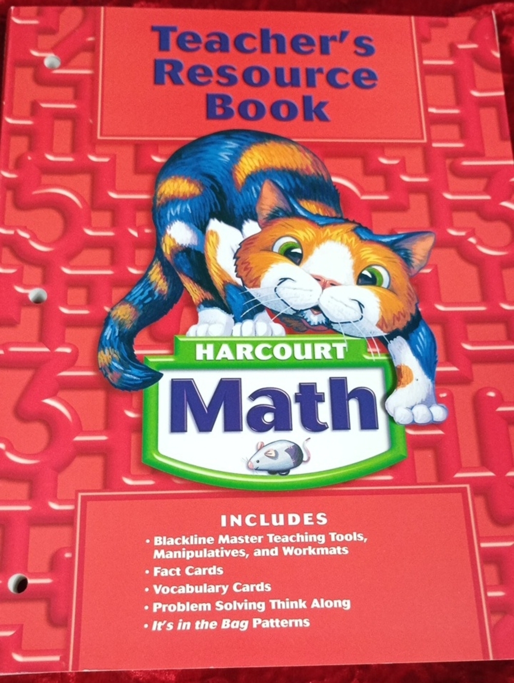 Math Teacher's Resource Book - Red/Cream Cat Cover